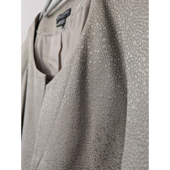 Eileen Fisher Silk Jacket 3X Champagne Mirage Jacquard Long Open Dressy Boxy - Picture 4 of 12